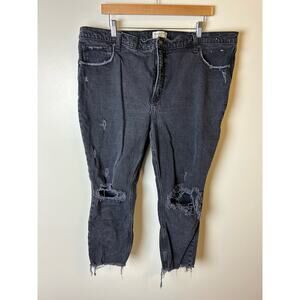 Abercrombie and Fitch the Skinny High Rise Black‎ distressed jeans Size 35
